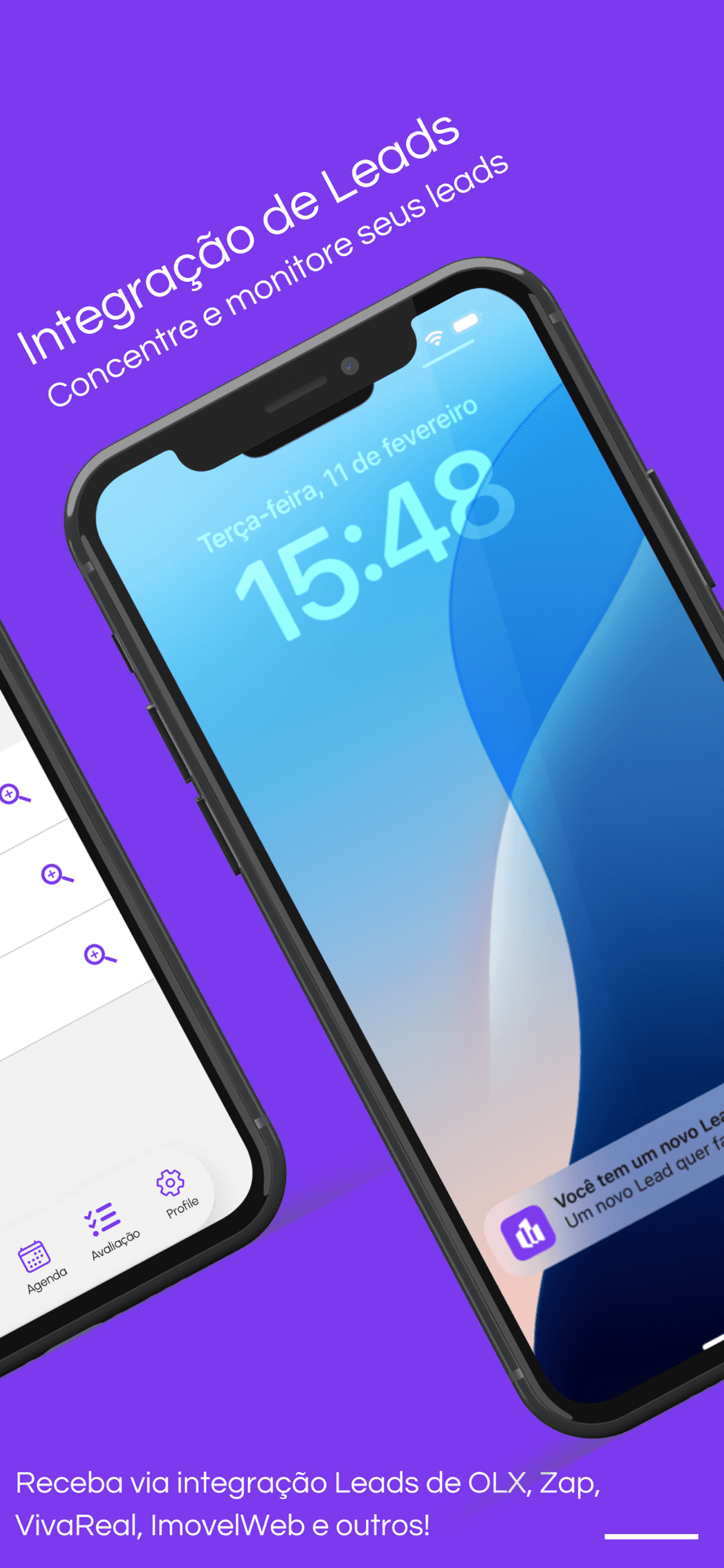 Notificação de novo lead recebido dos portais integrados