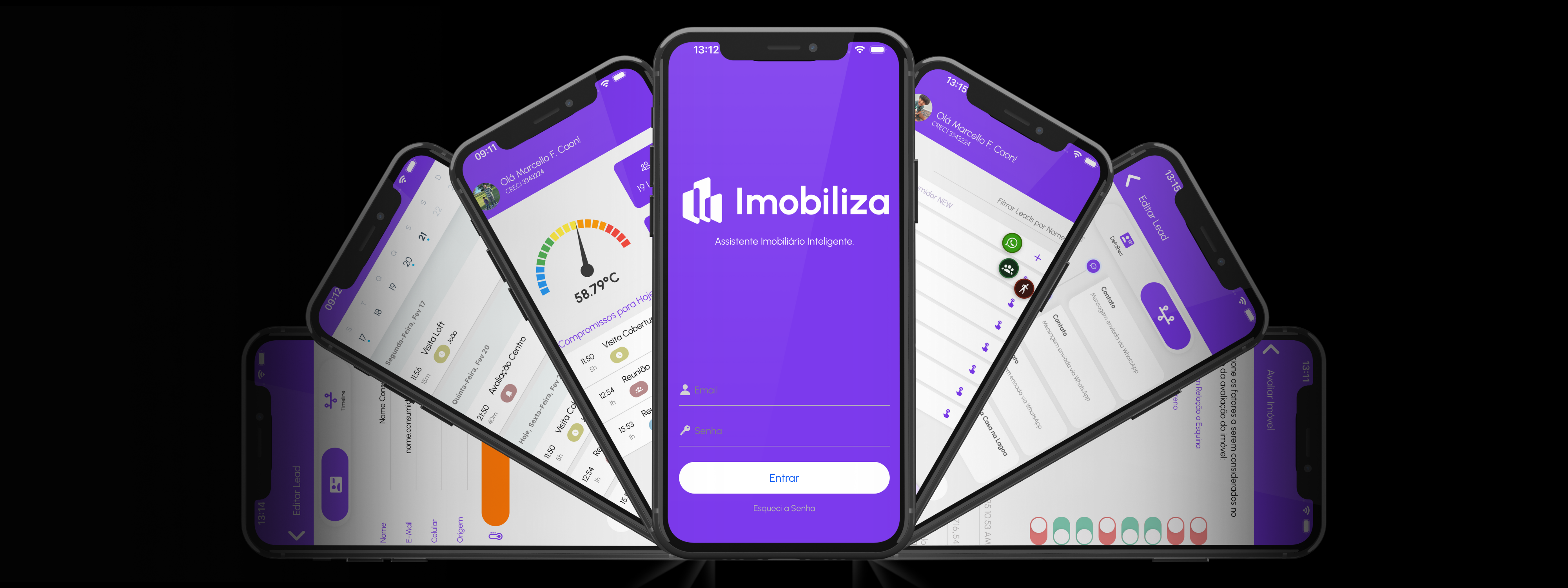 Screenshots do App Imobiliza